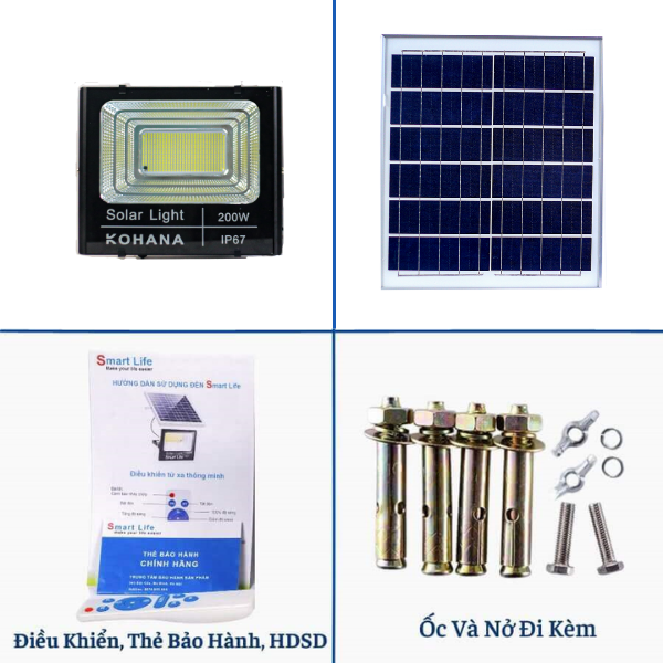 Đèn pha năng lượng mặt trời 200W