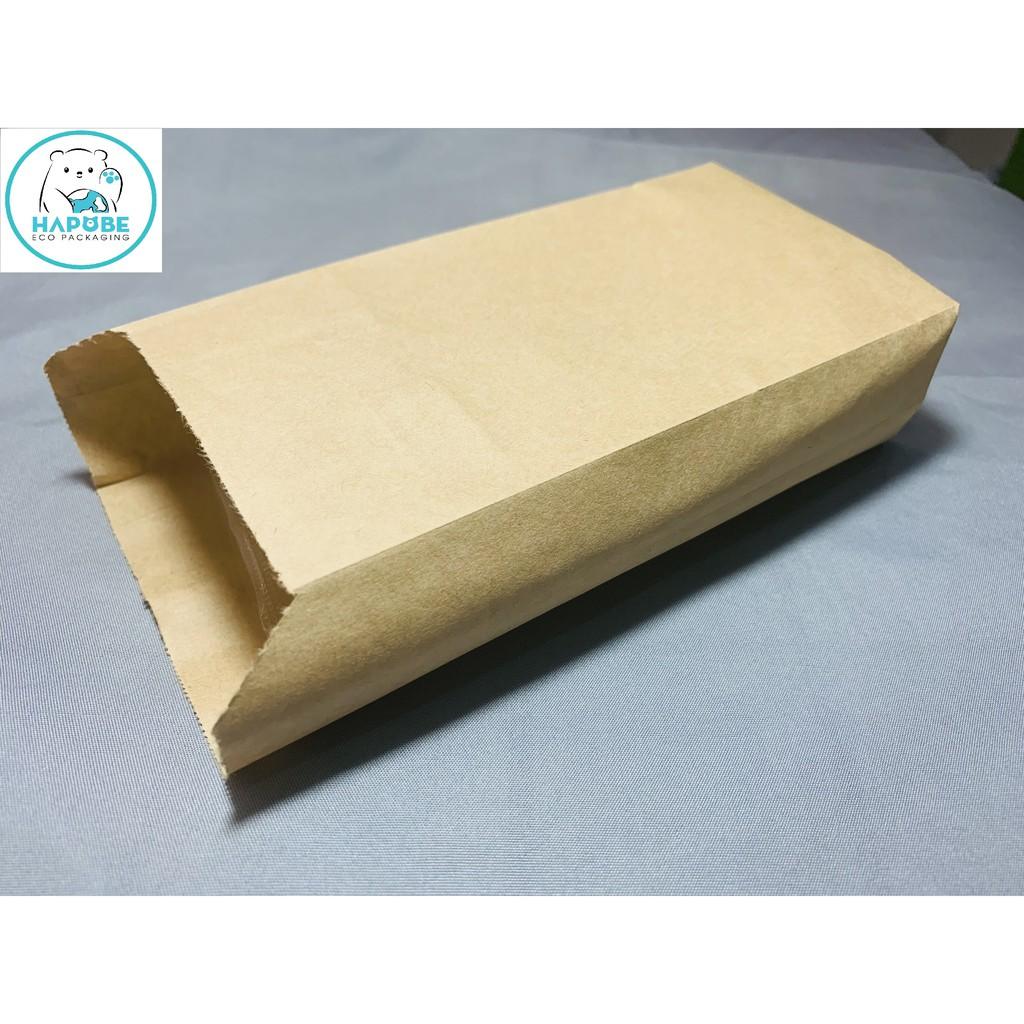 100 túi giấy kraft nhật S1 không quai đựng đồ ăn 8,5x4x19cm