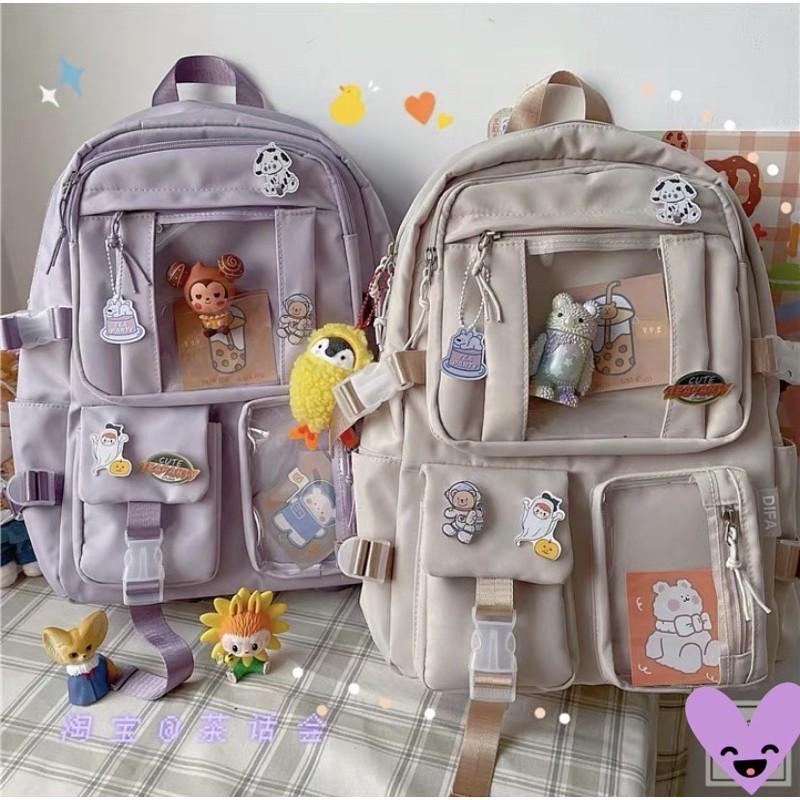 Balo đi học màu pastel nhẹ nhàng xinh xắn ️ HÀNG CÓ SẴN - 3 hộp túi trong