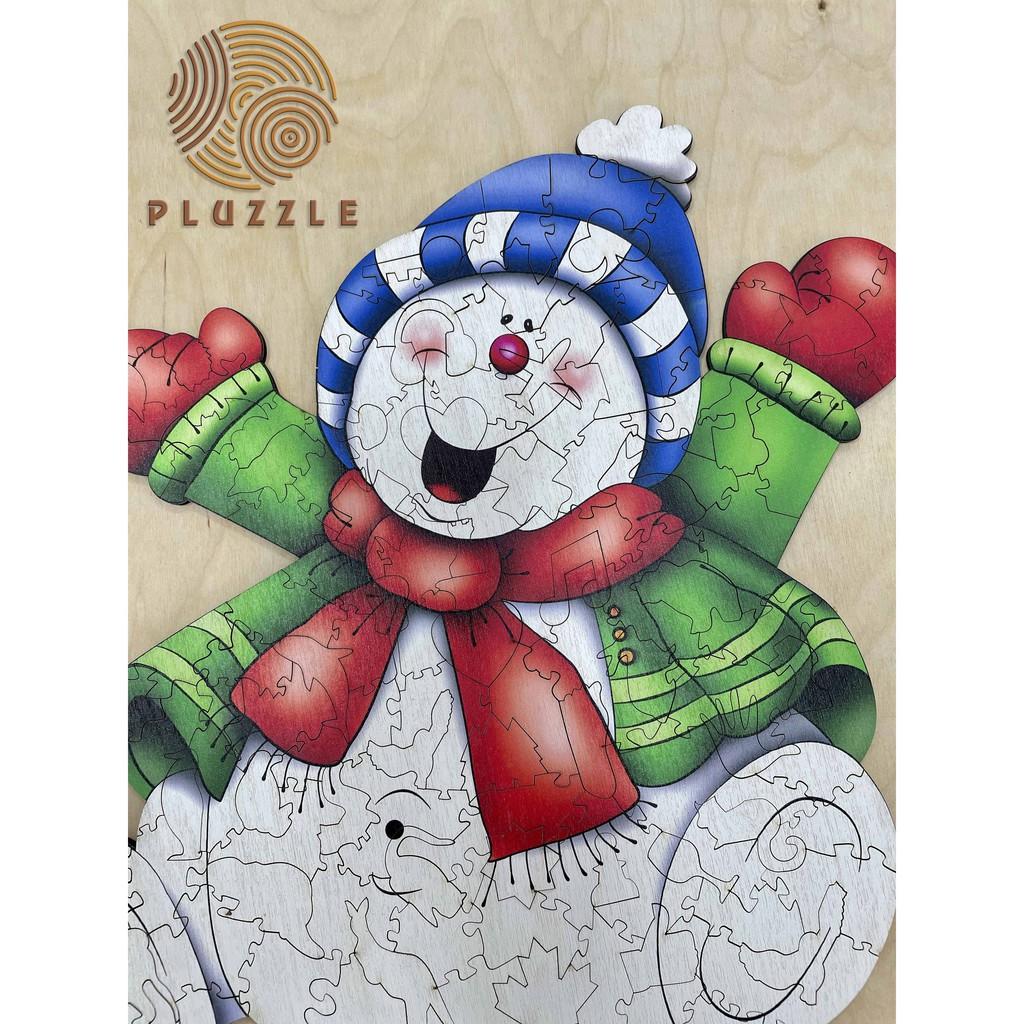 Puzzle Đồ chơi Bộ xếp hình gỗ con vật độc đáo dành cho trẻ em và người lớn PLUZZLE - Người tuyết – PZ035