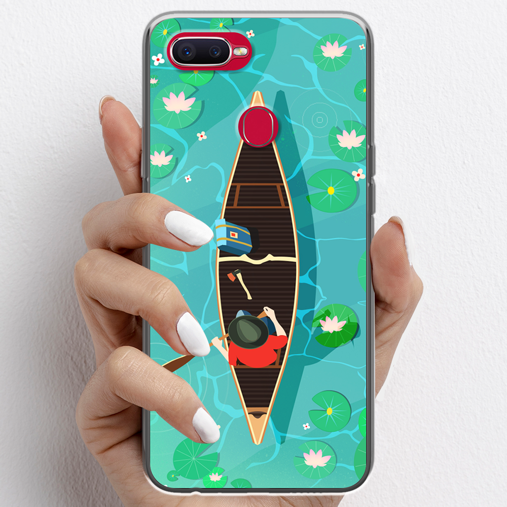 Ốp lưng cho Oppo F9 nhựa TPU mẫu Chèo thuyền