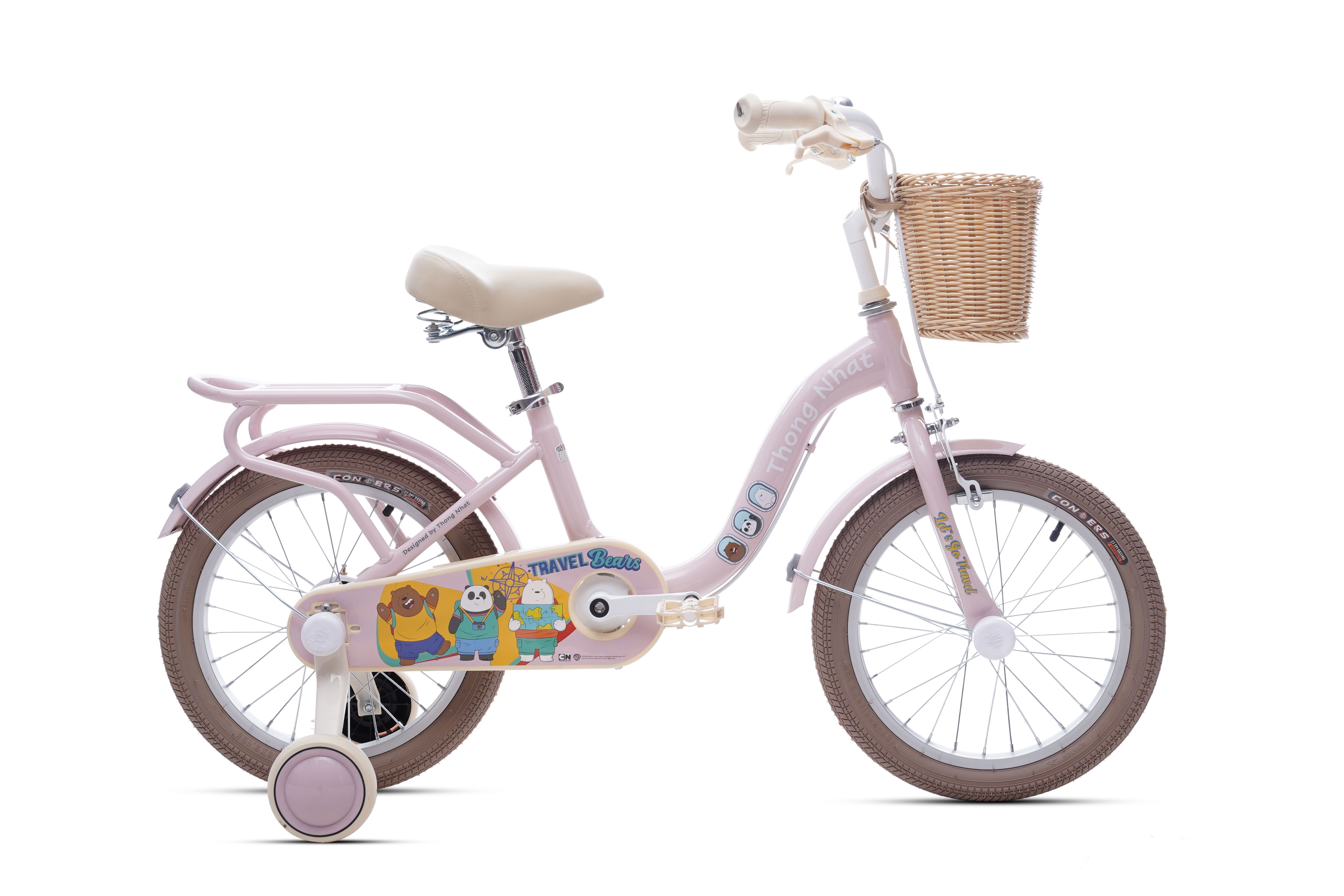 Xe đạp trẻ em Thống Nhất We Bare Bear Size 16 Phù hợp với bé từ 3 tuổi đến 7 tuổi - Tặng Chuông, đồ lắp xe