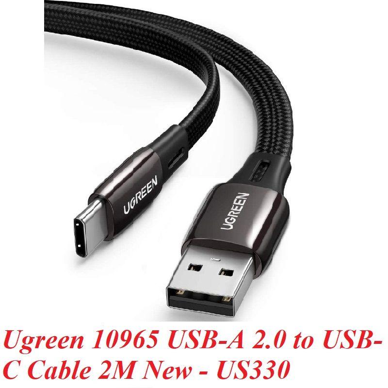 Ugreen UG10965US330TK 2M cáp usb A ra type C mỏng dẹp 2.5mm màu đen dây bện dù - HÀNG CHÍNH HÃNG