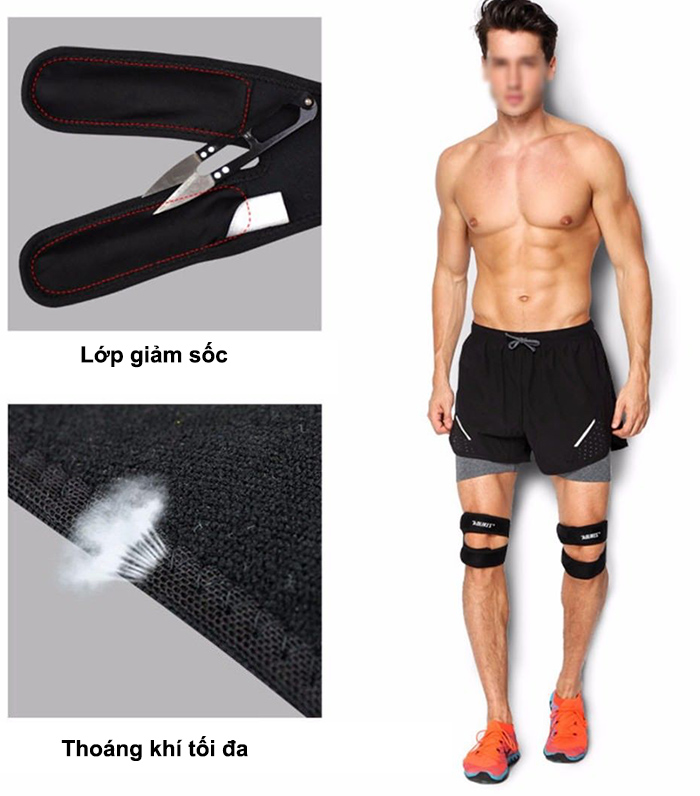 Băng Bảo Vệ Gối Xương Bánh Chè Knee Strap Aolikes Bản Đôi (1 Đôi)