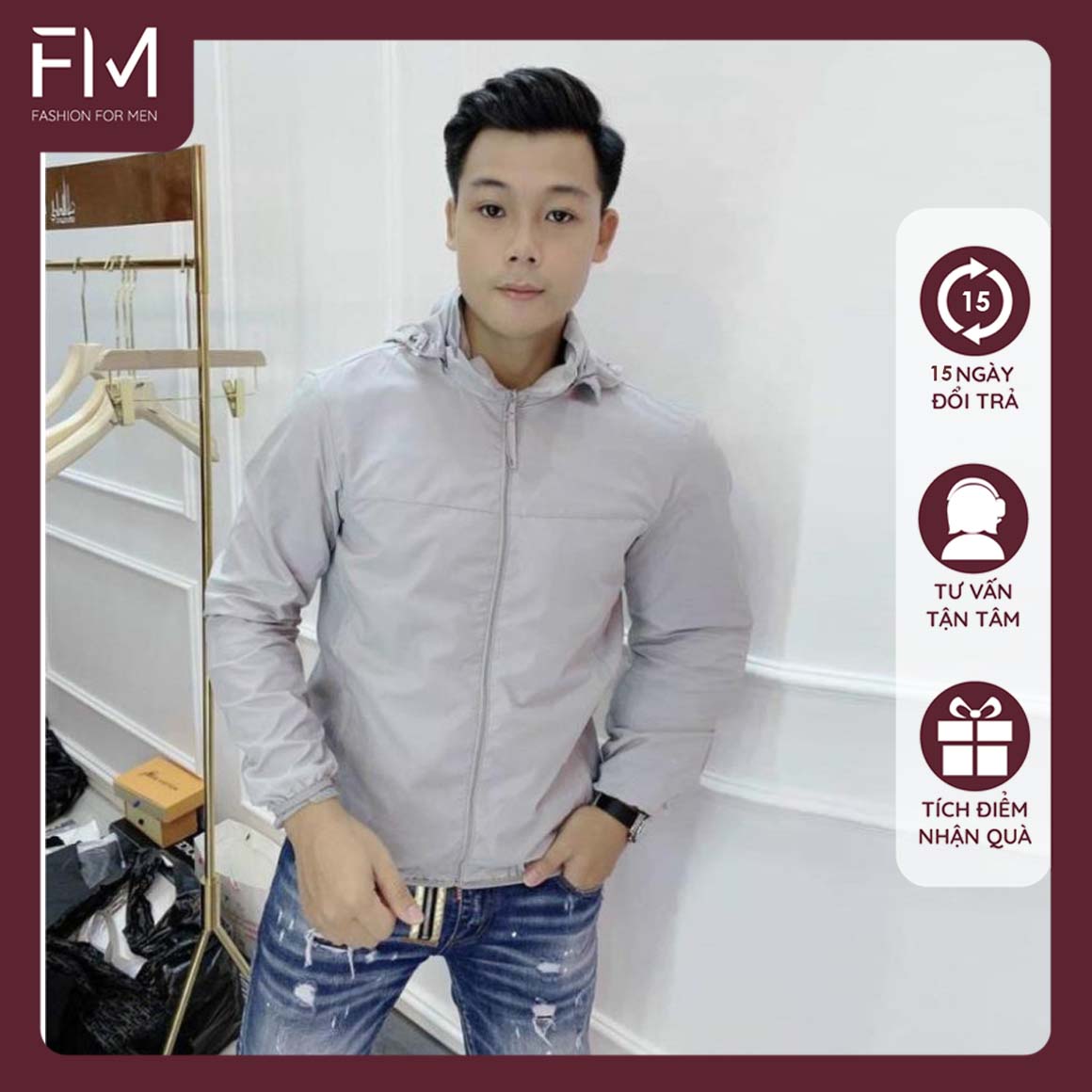 Áo khoác dù nam, áo gió nam cao cấp, chống nắng, chống bám bụi – FORMEN SHOP – FMHN005