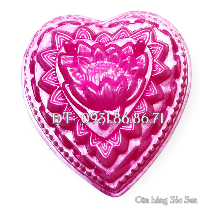 Bộ 8 khuôn rau câu trung thu hình tim loại 13 cm – Mã số 1925
