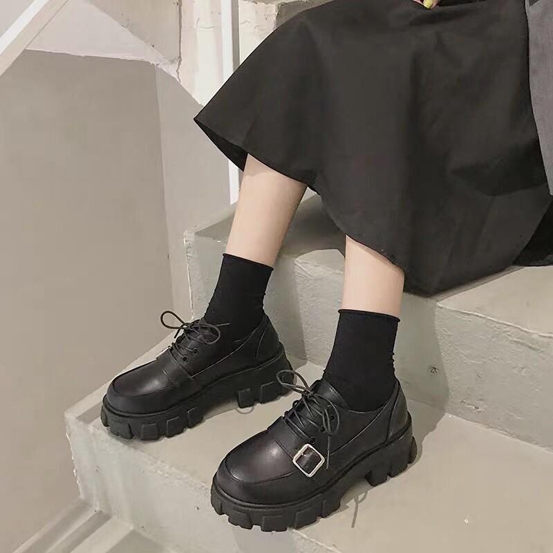 Giày bốt bôt boots thấp cổ ulzzang đế cao quai ngang cá tính (ảnh thật ở cuối