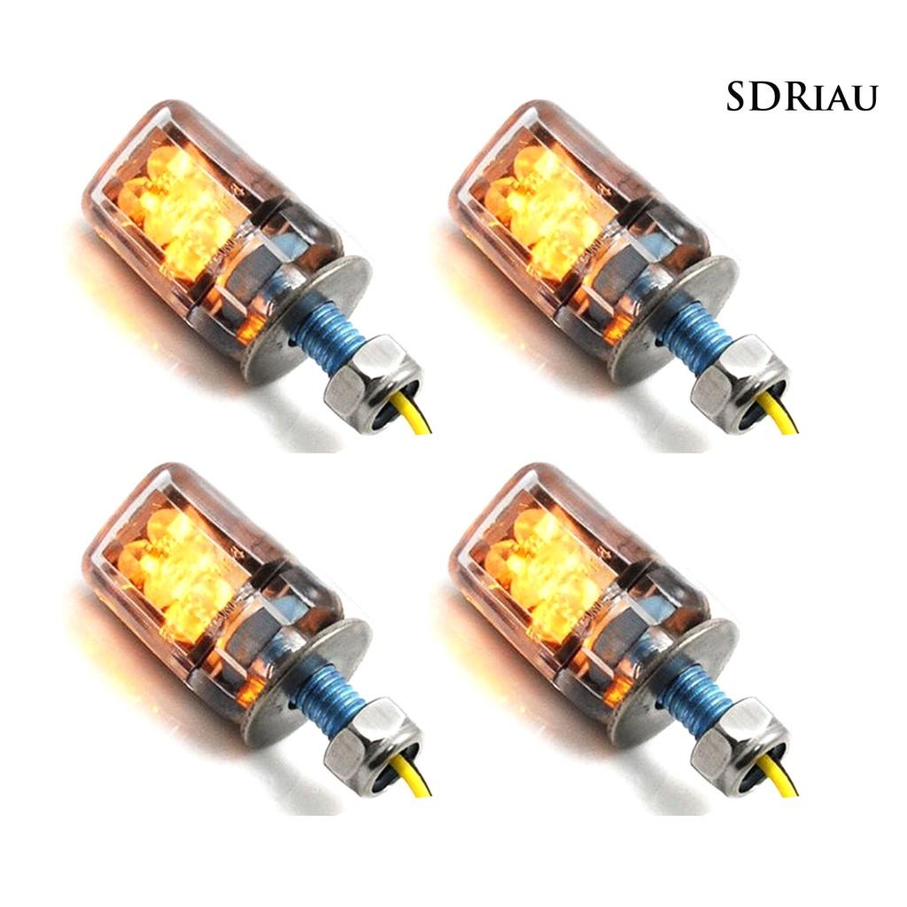 Set 4 Đèn Led Tín Hiệu Mini 12v Dành Cho Xe Mô Tô / Xe Hơi Tiện Dụng