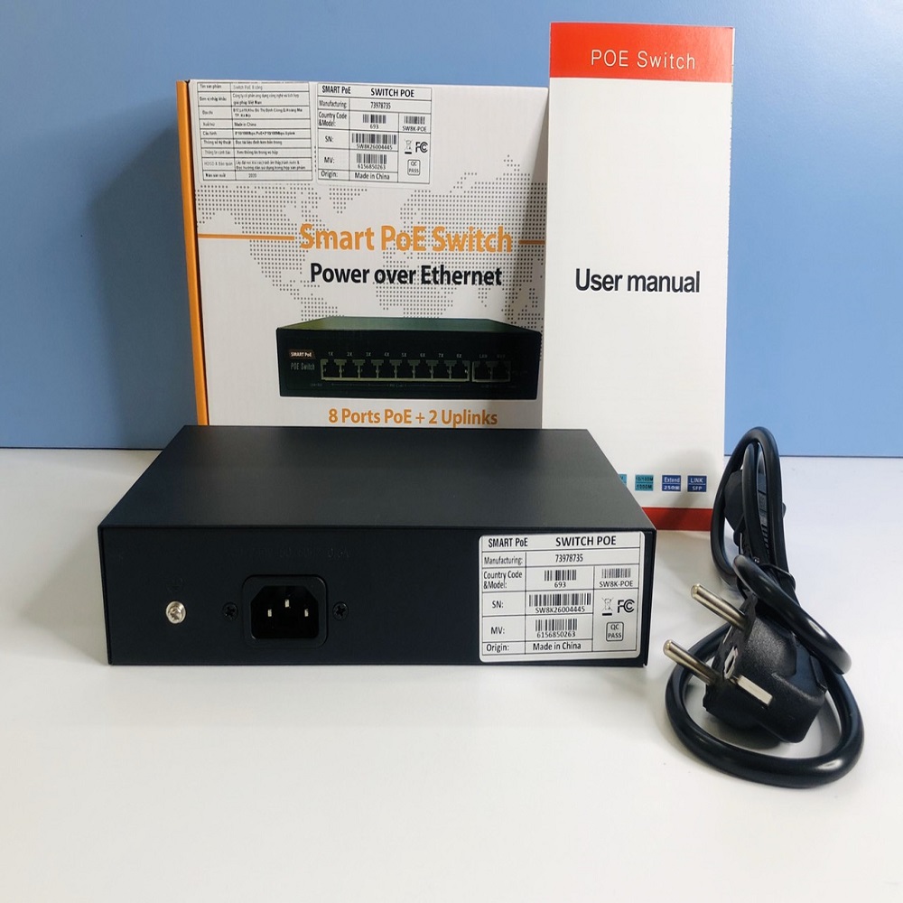 BỘ CHIA NGUỒN Smart PoE Switch 8+2 dùng cho camera IP