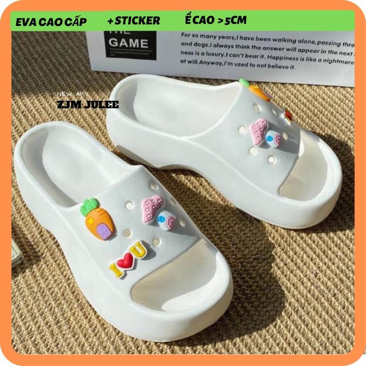 Dép bánh mì độn đế ILU kèm sticker đế 5.5cm êm chân - dép ulzzang nữ cao cấp 2022