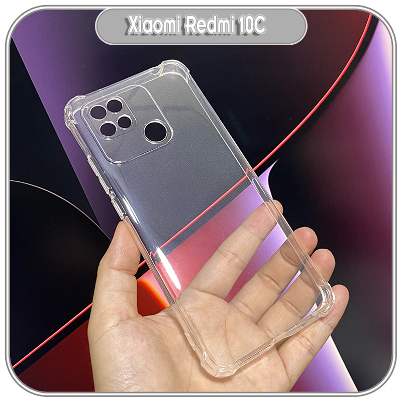 Ốp lưng cho Xiaomi Redmi 10C TPU Trong Suốt Che Camera, 4 góc chống sốc