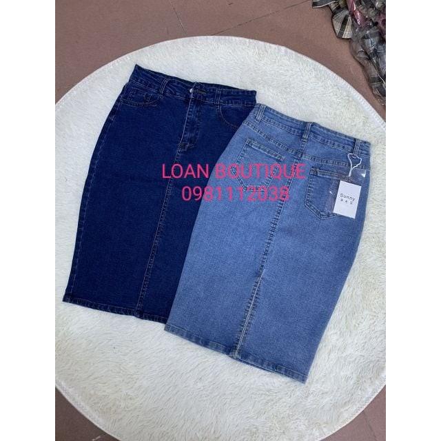 CHÂN VÁY JEAN ÔM XẺ SAU_{HÀNG ĐẸP CHO GIÃN