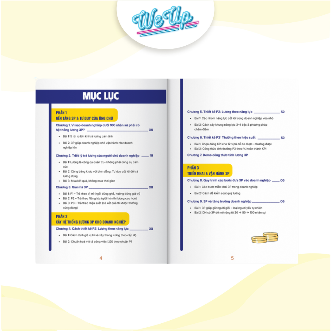 Sách Hướng dẫn công thức trả lương + thưởng 3P (Vị trí - năng lực - hiệu suất) (Weupbooks)