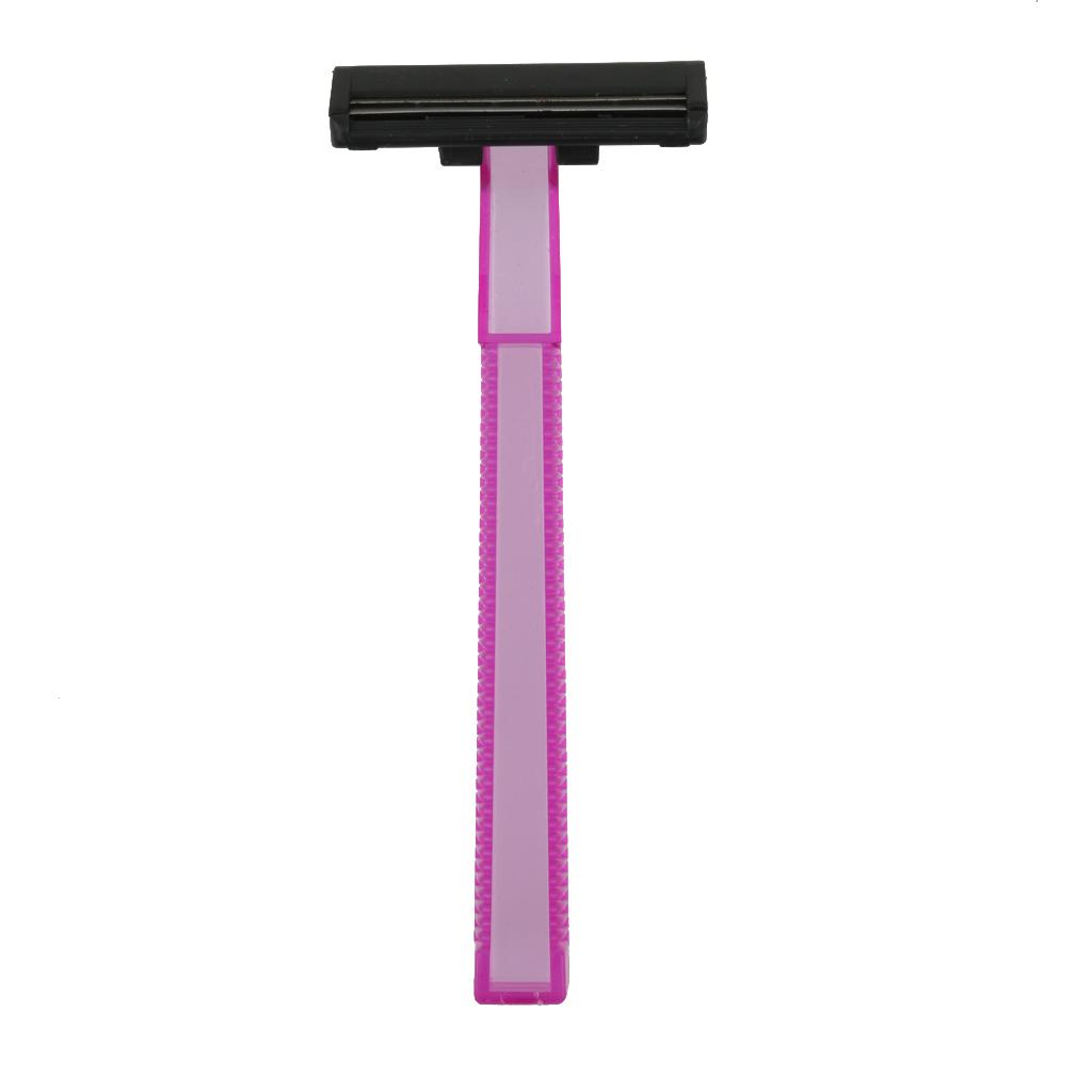 5Pcs 3 Layer Safety Razor Disposable Razor Anti-slip Handle Manual Travel Shaver