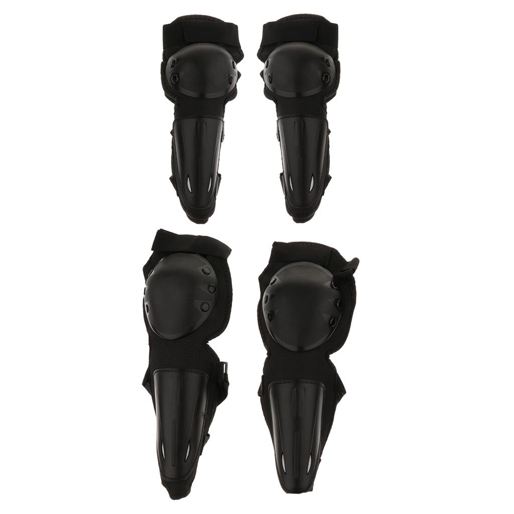 4 Piece Adult Elbow Knee Shin  Pads Protector for Motorcycle Bike