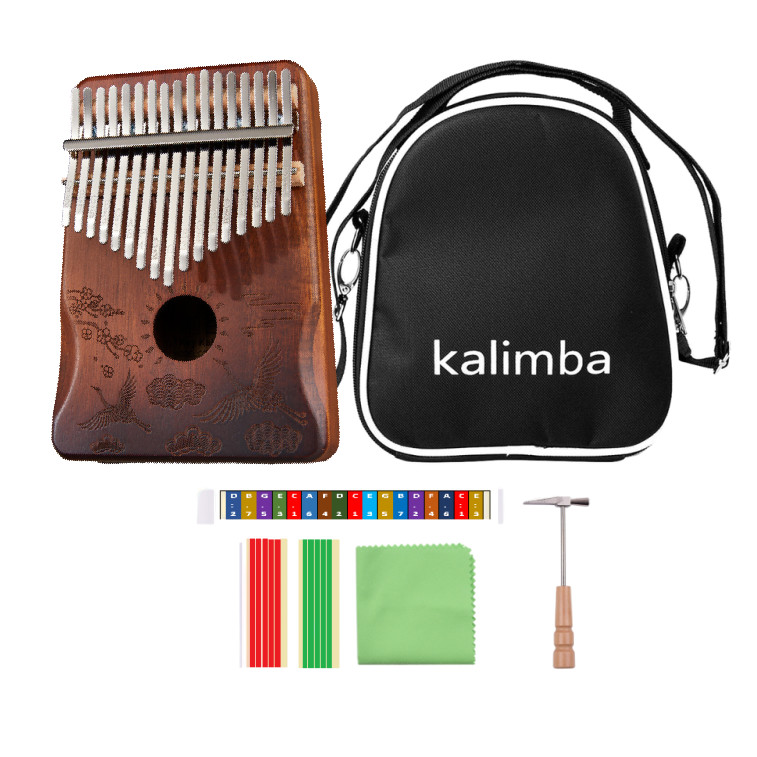 Đàn Kalimba 17 Phím gỗ mahogany CEGAM17-Chim hạc ( Tặng Túi kaki bảo vệ, Búa chỉnh âm, Sticker dán note, Khăn lau, stick màu)