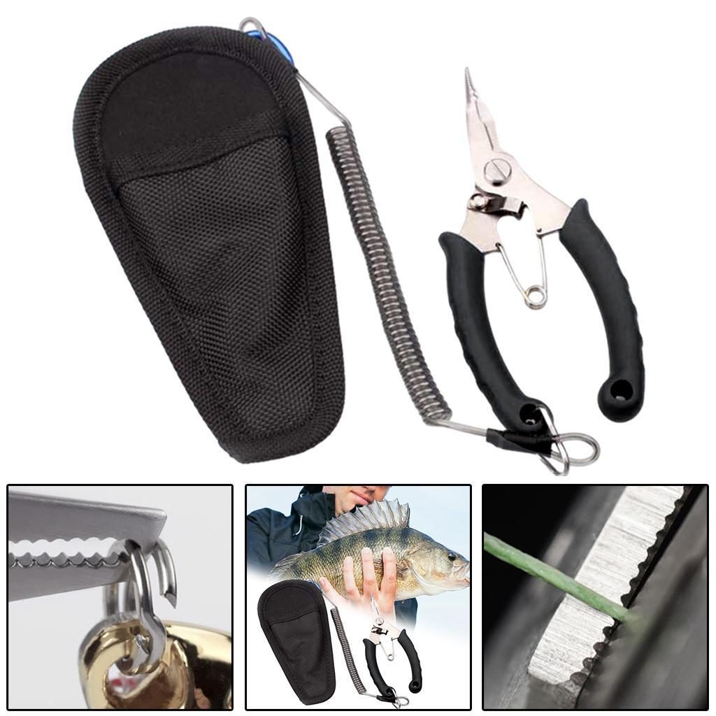 Fishing Pliers Cutter Fish Lip Hook Remover Tool with Lanyard Saltwater Fishing Equipment Multifunctional