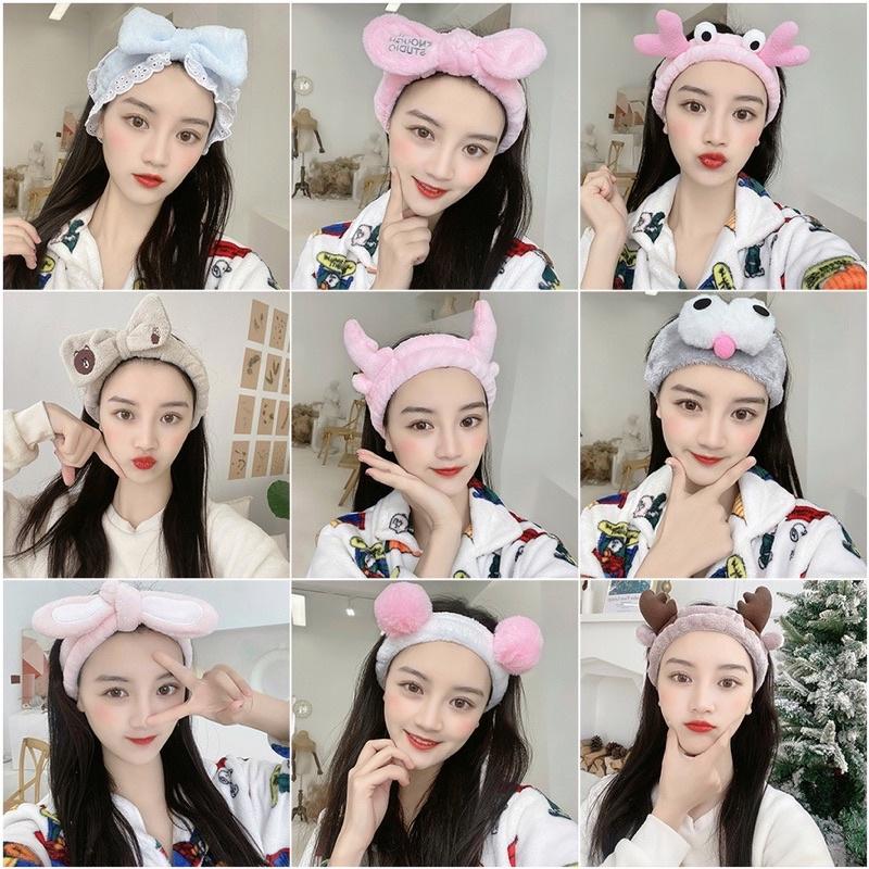 Băng đô rửa mặt cute dễ thương Băng đô tai mèo thỏ Hàn Quốc đáng yêu