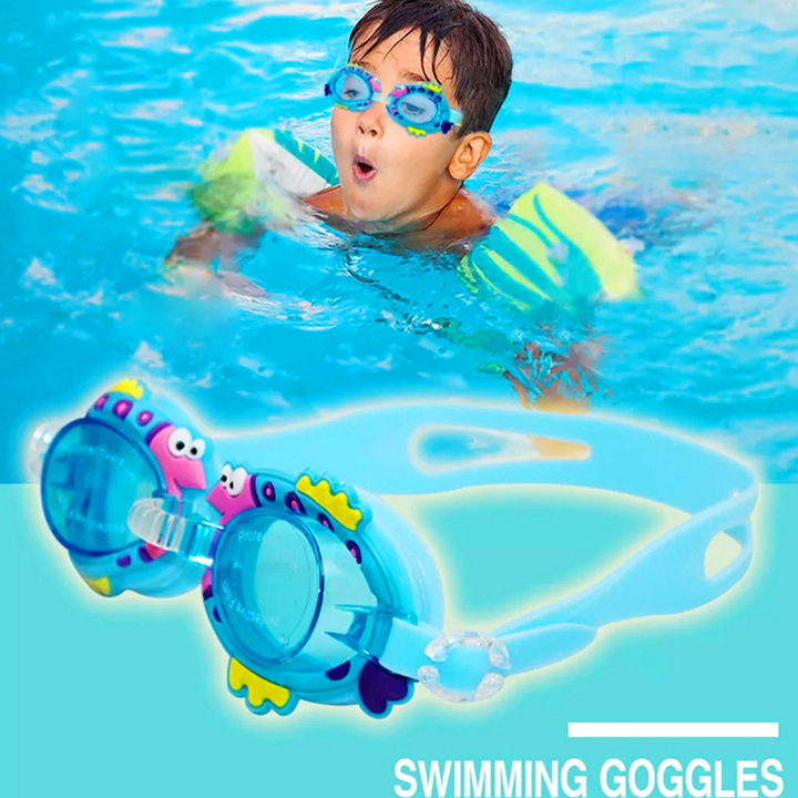 Kính bơi trẻ em silicon chống nước cao cấp cho bé 3-10 tuổi họa tiết hình thú ngộ nghĩnh đáng yêu  – KB005