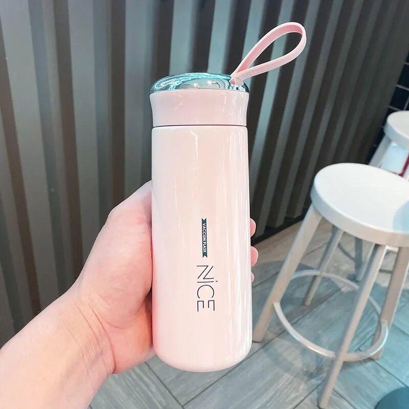 Bình đựng nước Nice bọc nhựa giữ nhiệt nhẹ 400ml, nhỏ gọn và xinh xắn đảm bảo an toàn sức khỏe - Yumeshop94