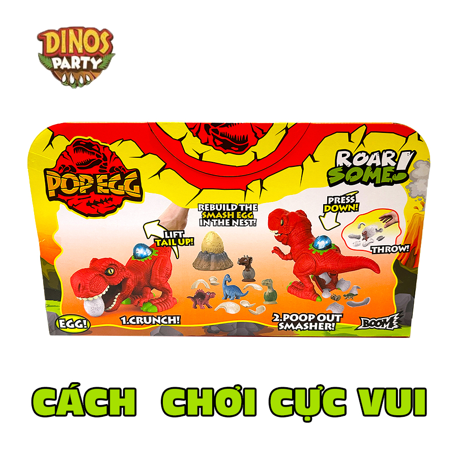 Đồ Chơi DINOS PARTY Khủng Long Ăn Trứng Đẻ Ra Nhân Vật Pop Egg Đỏ HG13230264/RED