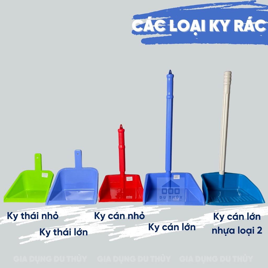 Ky hốt rác có cán tay cầm loại lớn-nhỏ chất liệu nhựa pp chính phẩm không mùi, 3 màu đỏ-xanh-hồng của Siêu thị dụng cụ gia đình