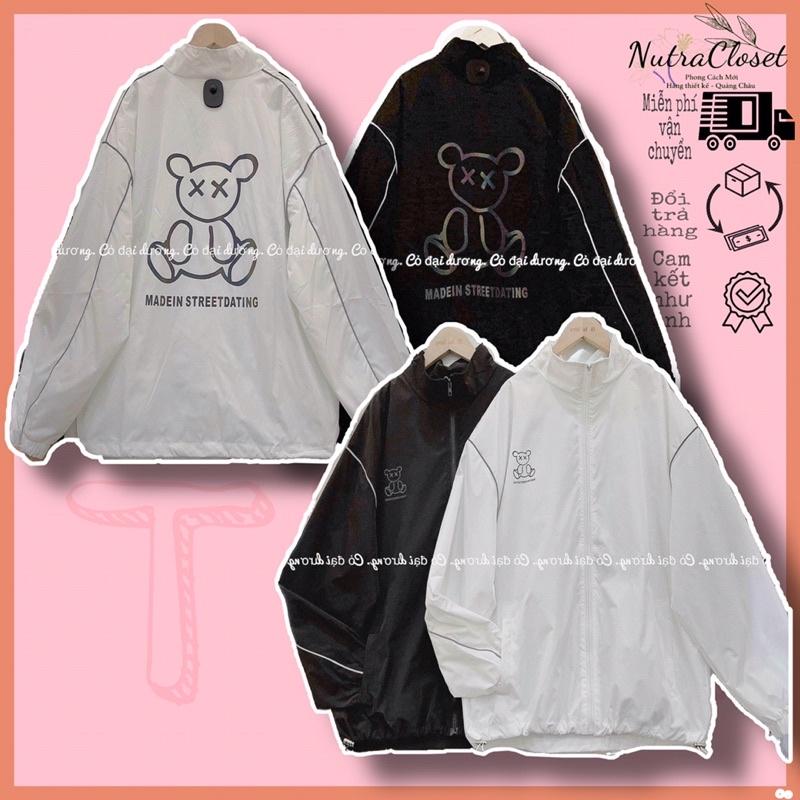 Áo khoác dù phối viền không nón unisex ulzzang nam nữ