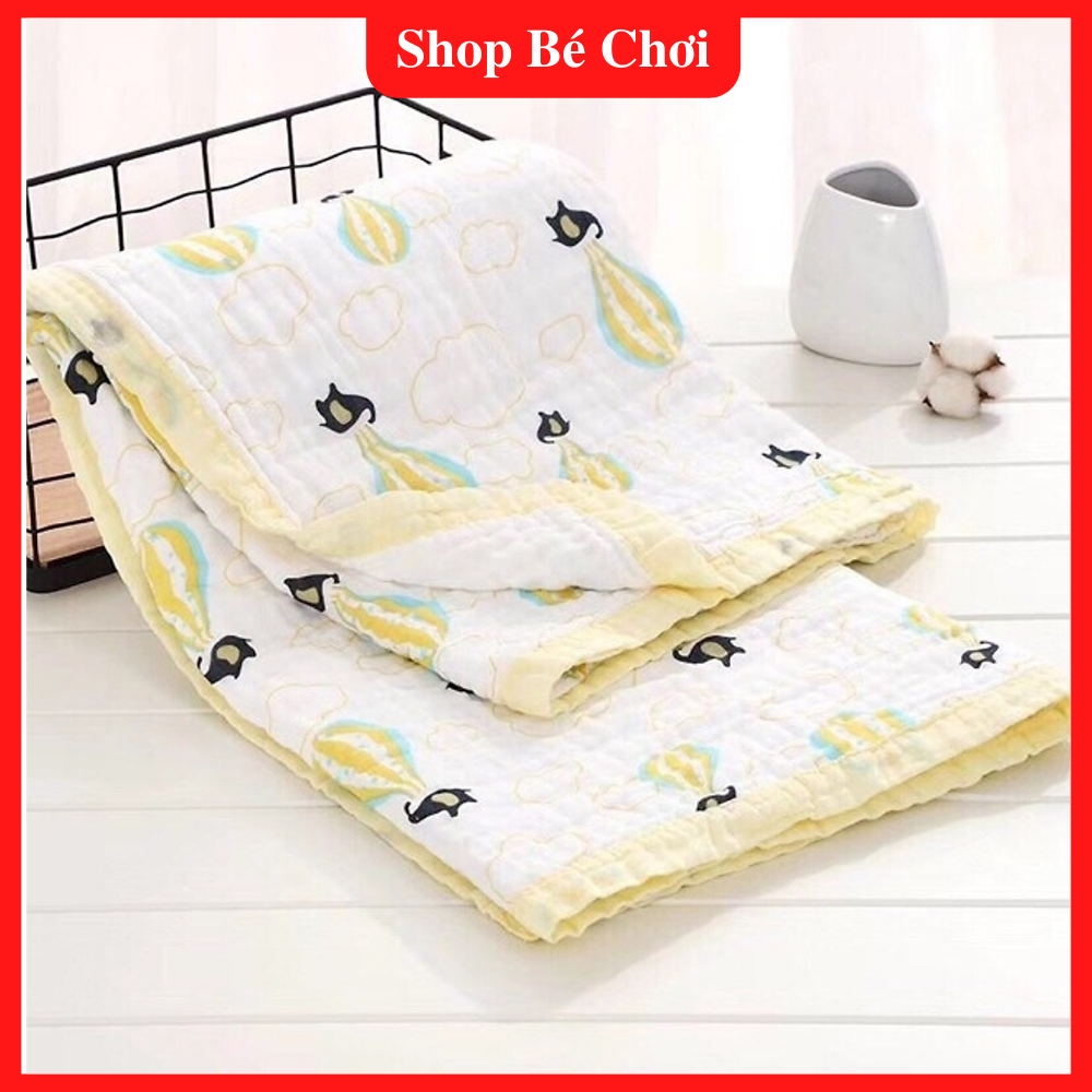 Chăn xô 6 lớp sợi tre 120cm x 120cm cho bé trai - mẫu ngẫu nhiên