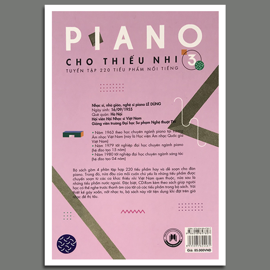 Piano cho thiếu nhi - tuyển tập 220 tiểu phẩm nổi tiếng Phần 3 (CD đàn mẫu)