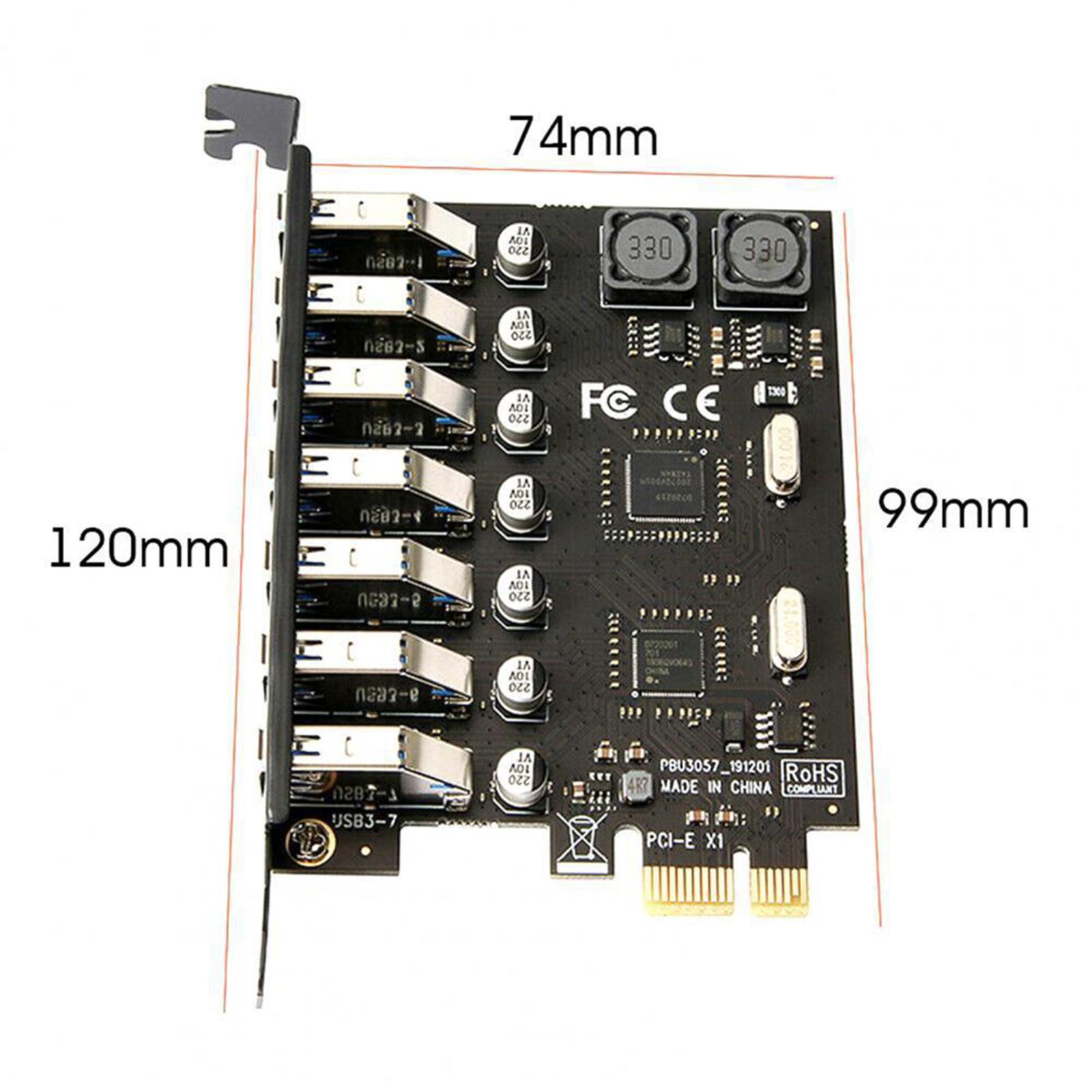 PCIE to USB 3.0 Expansion Adapter Card 5Gbps Controller Standard Converter