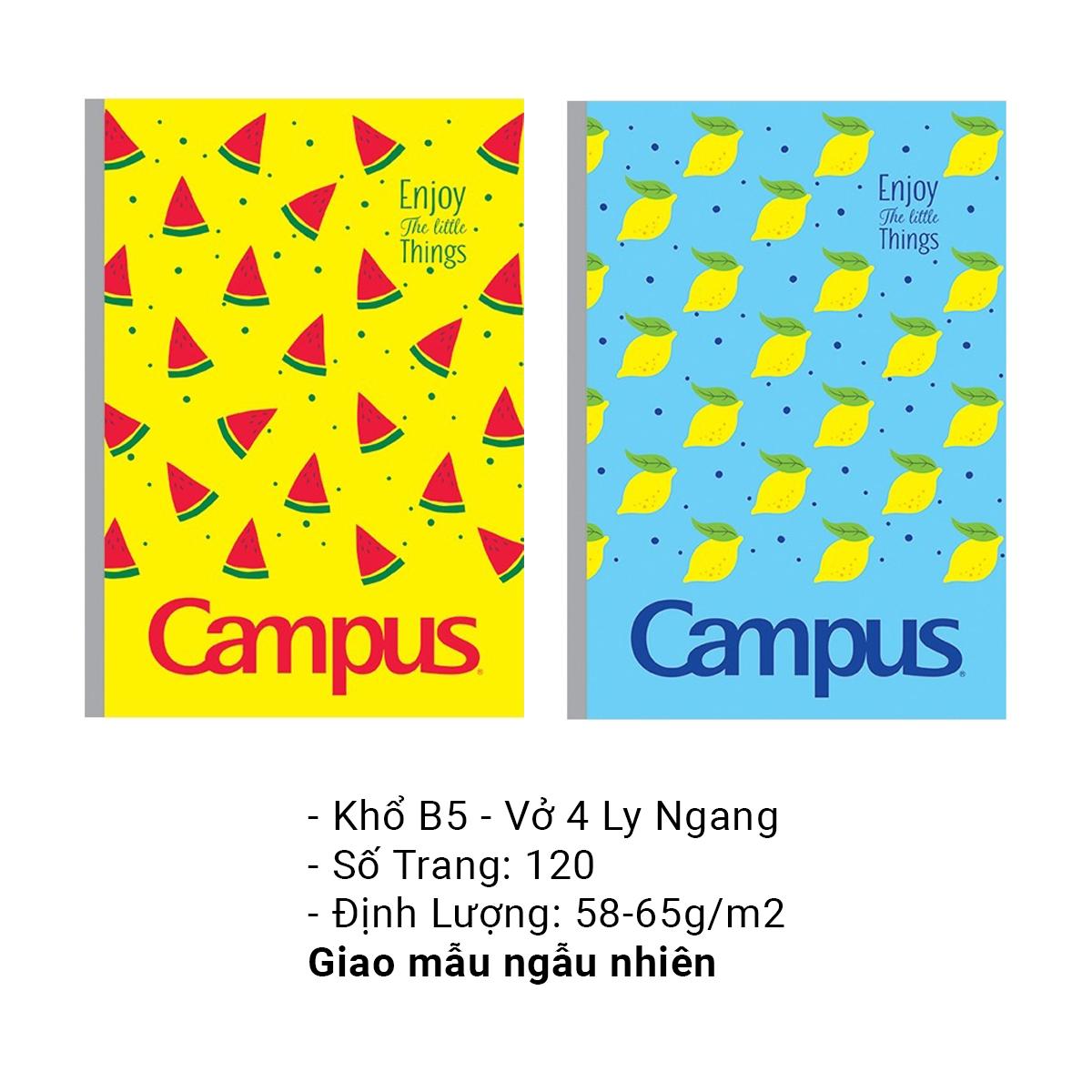 Vở Campus 4 Ly Ngang Khổ B5 120 Trang