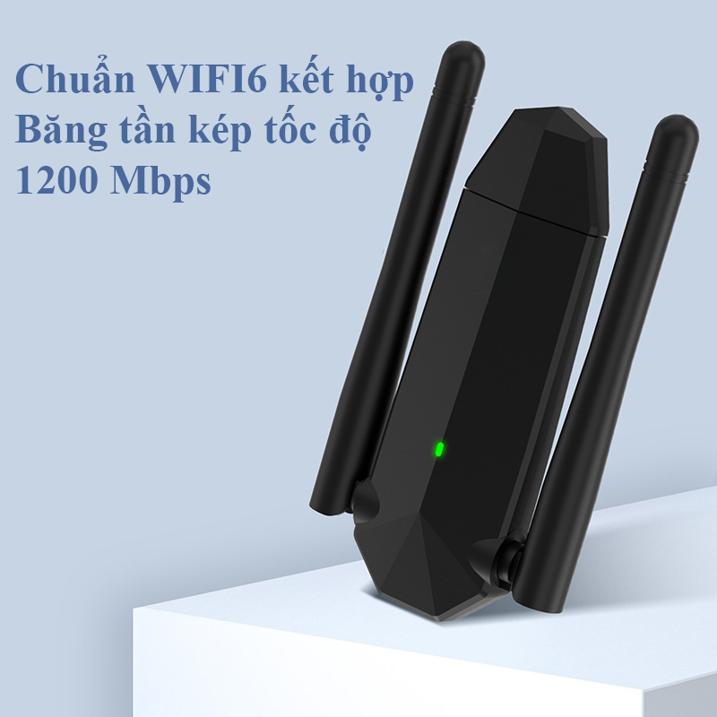 USB Wifi Cho PC 2 Râu Không Dây Băng Tần Kép 5Ghz 2.4Ghz 1300Mbps Bộ Thu Sóng Wifi Chuẩn Wifi5 Kiêm Card Wifi 802.11 AC B G N Điều Chỉnh Linh Hoạt 360 Độ Cổng USB 3.0 Tiện Lợi