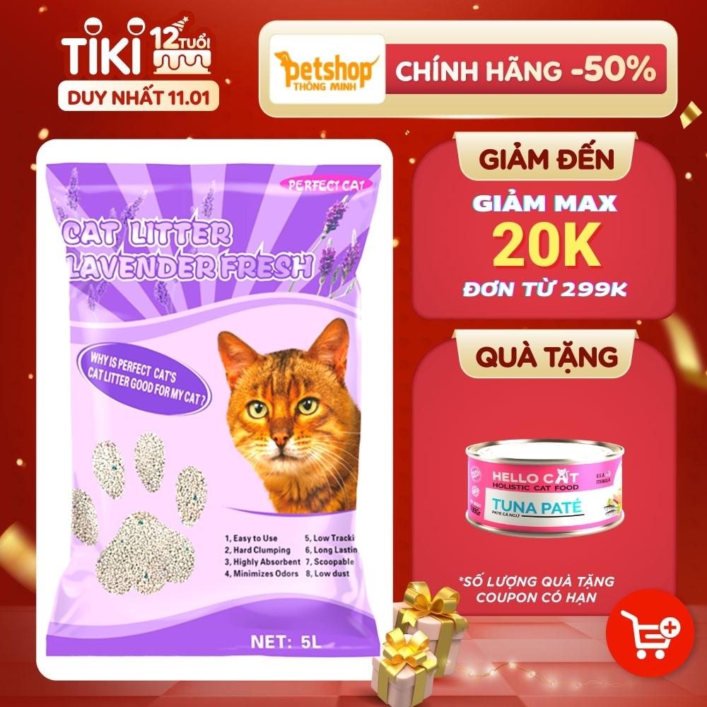 Cát Vệ Sinh Cho Mèo Hương Lavender - Perfect Cat 5 Lít