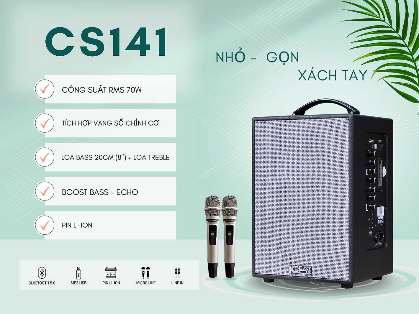 Dàn âm thanh di động xách tay ACNOS CS141