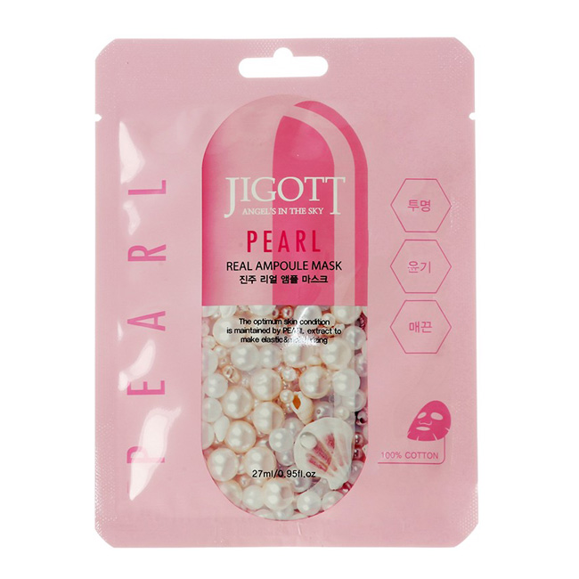 MẶT NẠ DƯỠNG TRẮNG NGỌC TRAI- JIGOTT PEARL REAL AMPOULE MASK 27ml