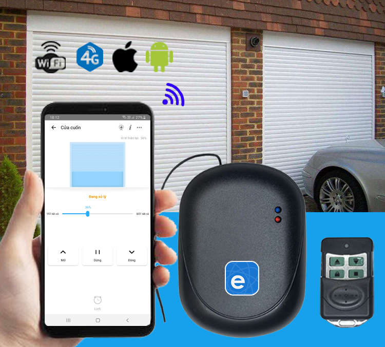 Hộp điều khiển cửa cuốn Wifi
