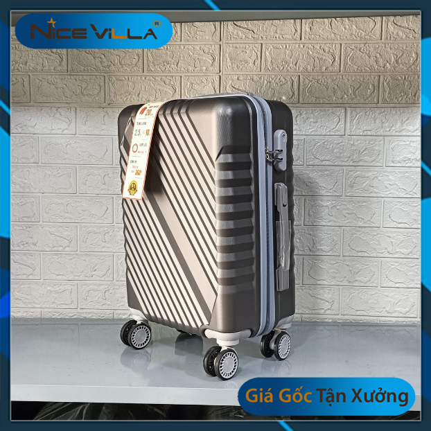 Vali Kéo Thời Trang Nicevilla Size 20Inch &Amp; 24 Inch &Amp; 28Inch - Size 20 Inch - Xám Đen