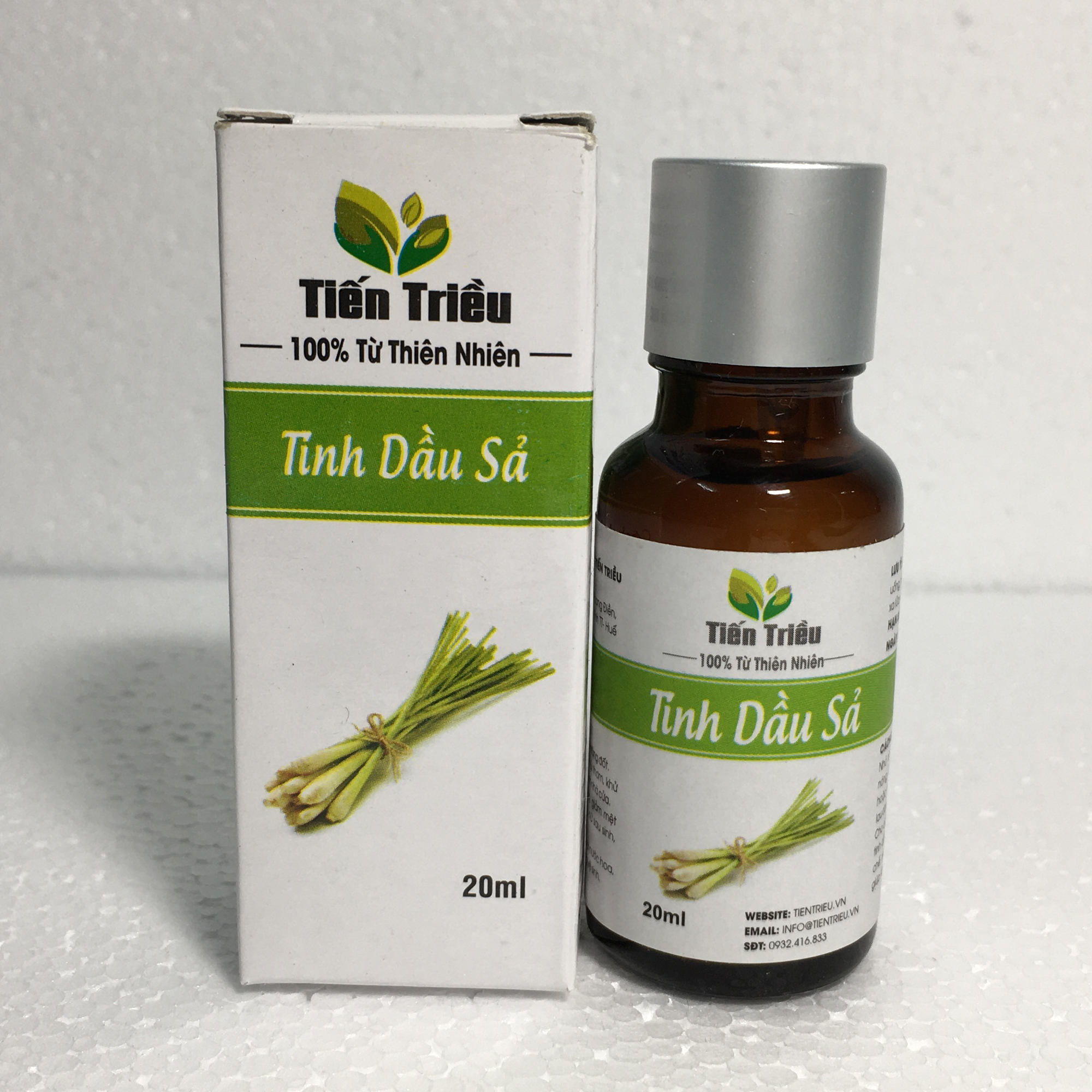 Tinh dầu sả nguyên chất Tiến Triều 20ml - Giúp xông phòng, khửi mùi, kháng khuẩn, đuổi muỗi...