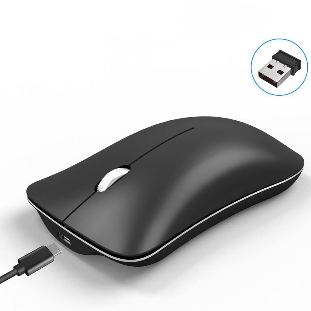 2.4G Rechargeable Wireless Mouse W/ USB Receiver Fashion Metal Office Mice