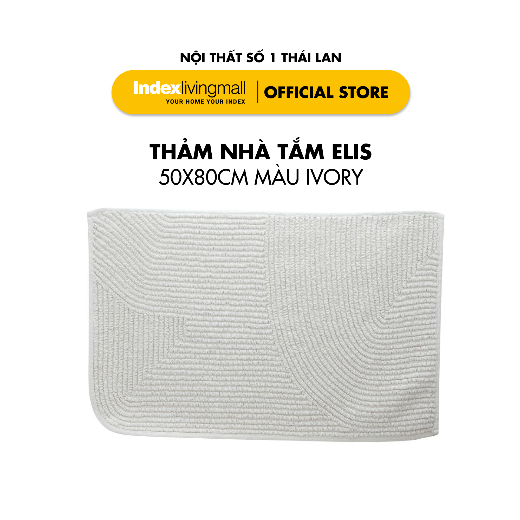 Thảm lau chân Elise 50x80 cm 100% cotton | Index Living Mall | Nhập khẩu Thái Lan