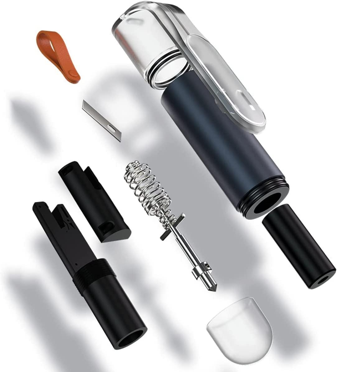 Băng cắt kính vỡ, búa an toàn ô tô 2 trong 1, đầu thép vonfram, vỏ nhôm, công cụ sinh tồn xe Keychain di động