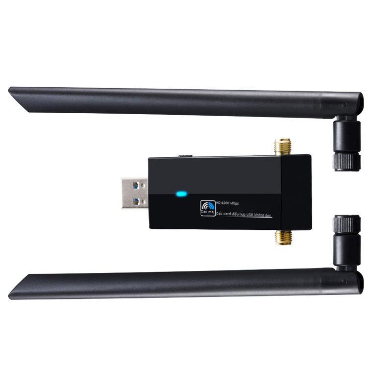 Phong Cách Mới Nhất USB Bộ Phát Wifi 1200M Card Mạng Không Dây USB Adapter Máy Tính Nhận Tín Hiệu MT7612UN