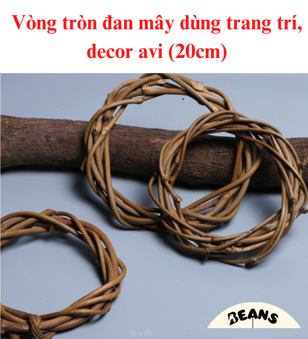 Vòng tròn đan mây dùng trang trí, decor avi chim