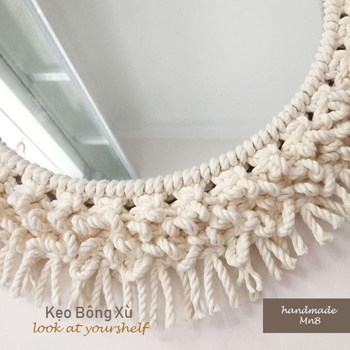 Gương tròn size 30 làm Macrame, trang trí decor