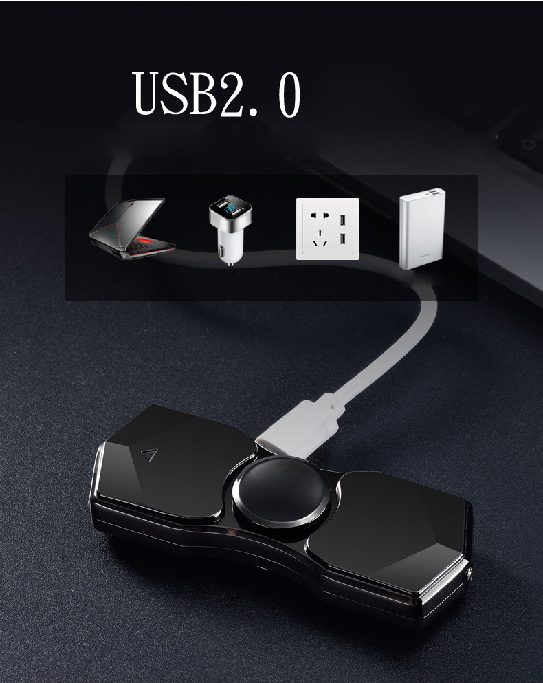 Hột Quẹt Bật Lửa Hồng Ngoại Kiêm Đèn Pin Sạc Điện USB Kiểu Dáng Spinner Tạo 12 Hiệu Ứng Đèn Led - Video Review