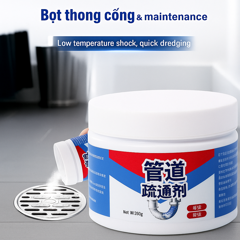 Bột Thông Cống Siêu Mạnh Combo 3 Hũ – Giúp Đường Ống Thoát Nước Luôn Thông Thoáng Bồn Cầu Siêu Mạnh, đèn trang trí