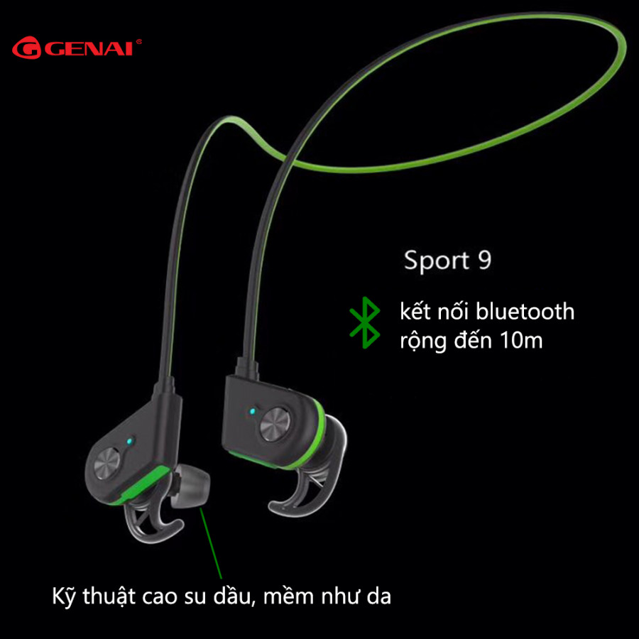 Tai Nghe Bluetooth Vòng Cổ Thể Thao Genai Sport 9 - Hàng Chính Hãng