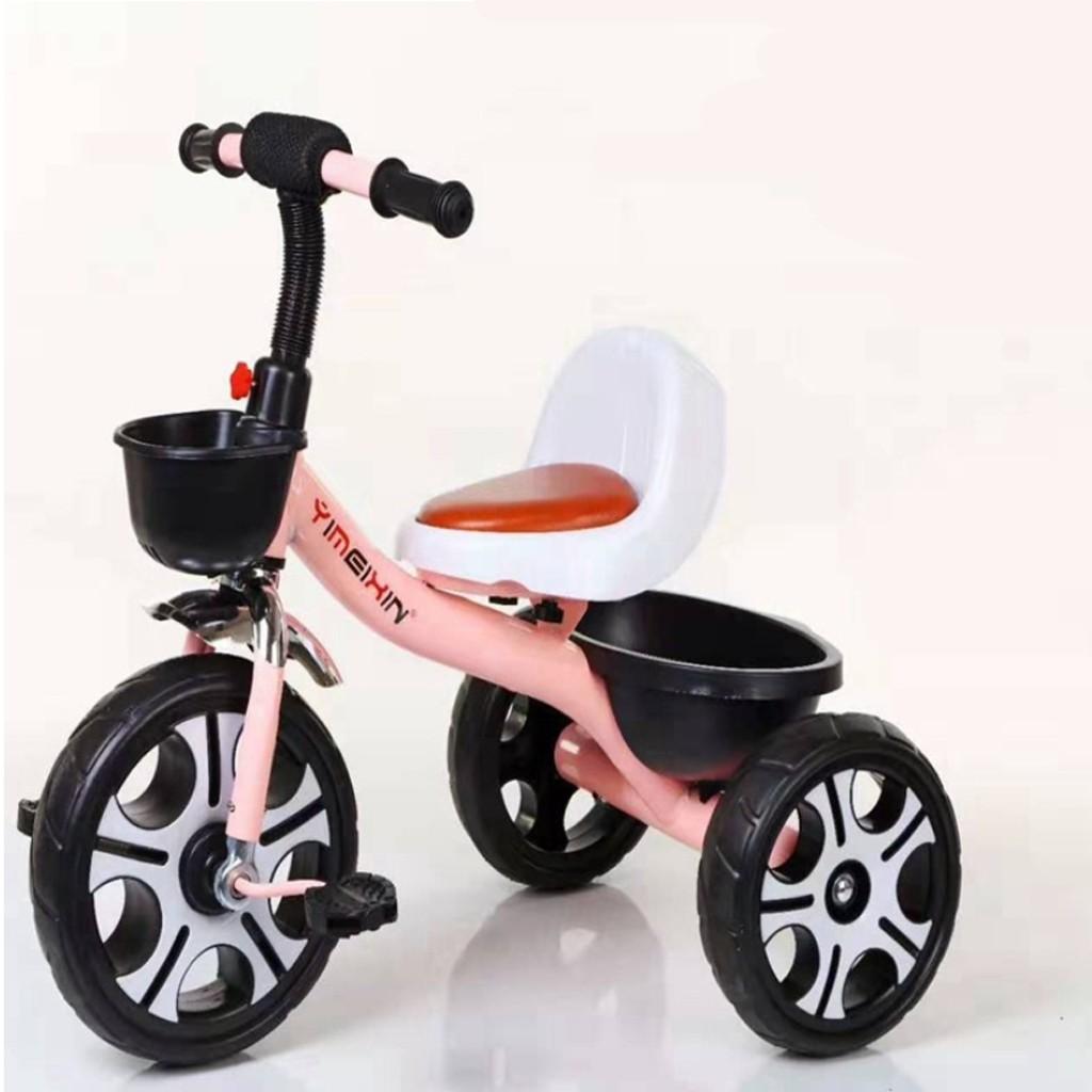 Xe tập đi ba bánh cho bé có bàn đạp, yên bọc da cho bé 2-5 tuổi