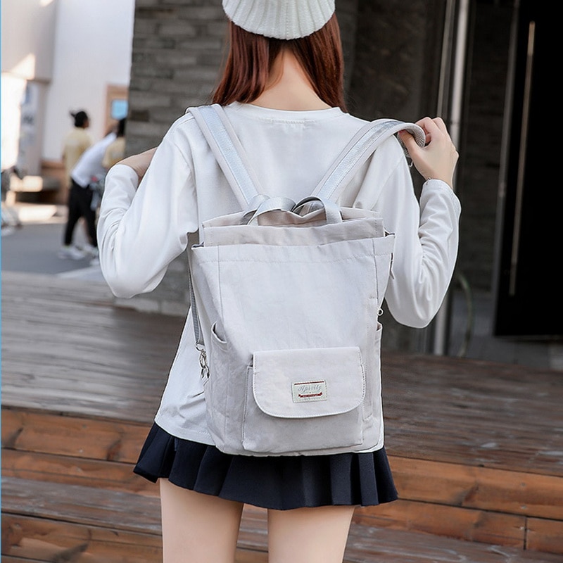 Túi Balo Đeo Vai Nữ Thời Trang canvas oxford Waterproof Stylish Laptop Backpack