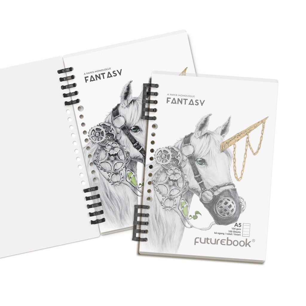 FUTUREBOOK-Sổ Còng Tiện lợi A5 –100Trang–Dòng Kẻ Ngang–Định Lượng 100Gsm. Mã Sản Phẩm CK599